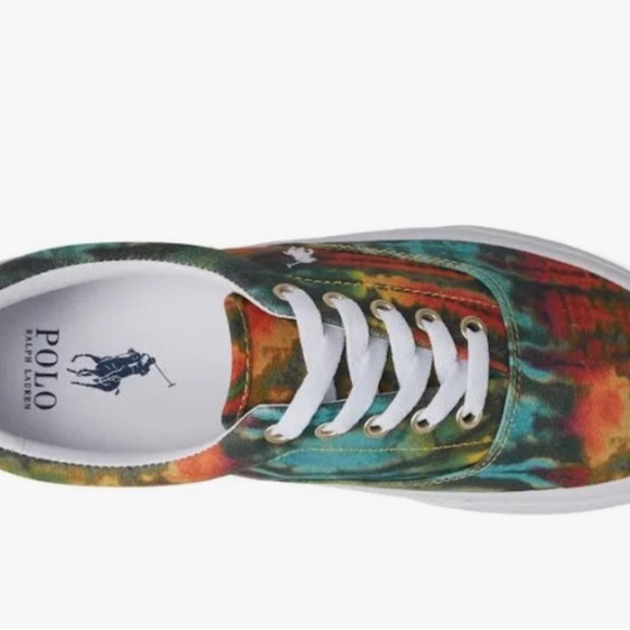 POLO Ralph Lauren Keaton tye dye men’s canvas sneaker new size 10 - Picture 2 of 6